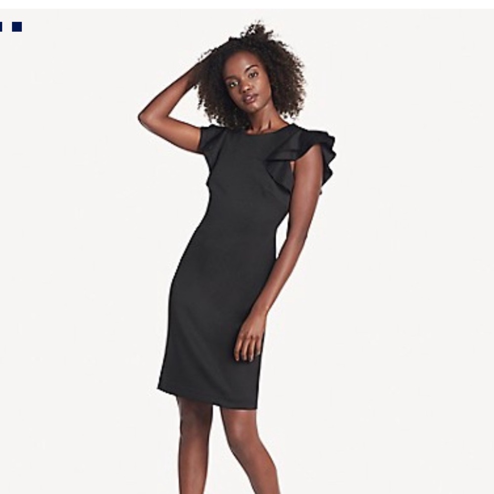 Tommy Hilfiger Ruffle Sleeve Dress- Black